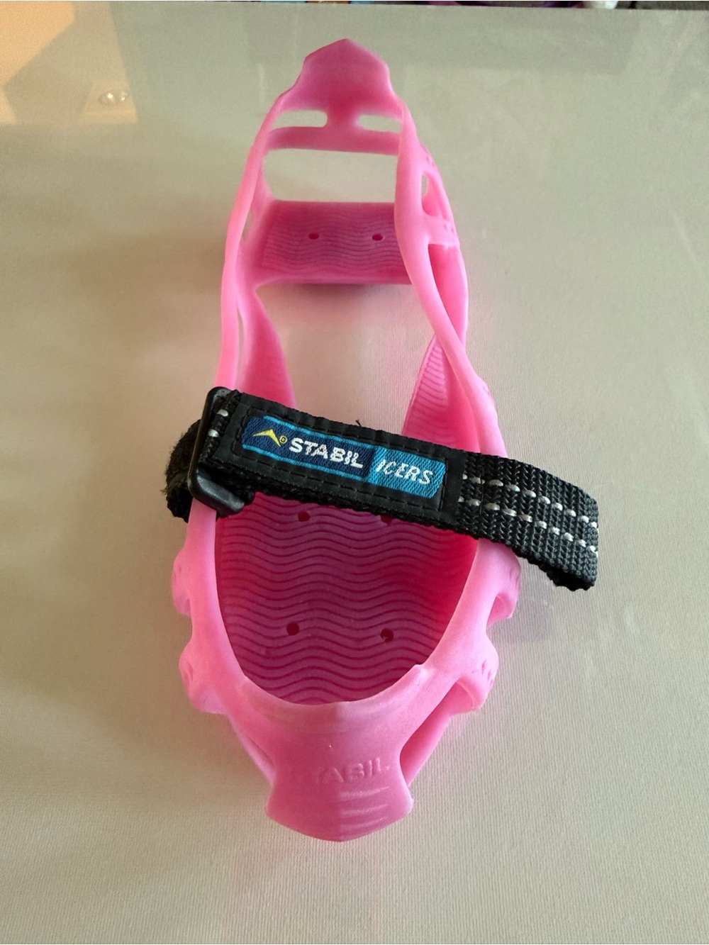 AMPUTEE- ONE LEFT SHOE - Stabilicers Pink Traction Cleat with Black Strap